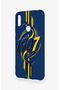 Huawei Y6 2019 Compatible Yellow Navy Blue Ivy Patterned Silicone Case - 4