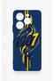 Infinix Hot 40 Pro Compatible Yellow Navy Blue Ivy Patterned Silicone Case - 2