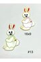Rabbit Patterned Applique for Children's Clothing / 10 Pieces / 16X9 cm / Model # 13 - 2