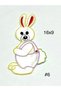 Rabbit Patterned Applique for Children's Clothing / 10 Pieces / 16X9 cm / Model # 6 - 2