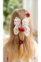 Red Tail Ribbon Bow Buckle Set
