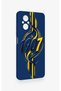 Realme 12 Lite Compatible Yellow Navy Blue Ivy Patterned Silicone Case - 3