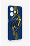 Infinix Hot 30I Compatible Yellow Navy Blue Ivy Patterned Silicone Case - 3