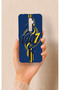 Oppo Reno 2Z Compatible Yellow Navy Blue Ivy Patterned Silicone Case