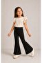 2-Piece Girls' Stone Detailed Spanish Flare Pants – Beige & Black - 8
