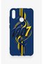 Huawei Y7 2019 Compatible Yellow Navy Blue Ivy Patterned Silicone Case - 2