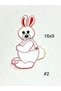 Rabbit Patterned Applique for Children's Clothing / 10 Pieces / 16X9 cm / Model # 2 - 2