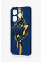 Tecno Spark 10 Pro Compatible Yellow Navy Blue Ivy Patterned Silicone Case - 4