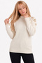 Women's Shellfish Starfish Detailed Crew Neck Knitwear Sweater Ecru - 2