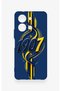 Vivo Y36 Compatible Yellow Navy Blue Ivy Patterned Silicone Case - 2