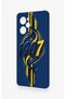 Poco X5 Pro Compatible Yellow Navy Blue Ivy Patterned Silicone Case - 4