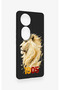 Vivo V40 Compatible Yellow Red 1905 Lion Pattern Silicone Case - 3