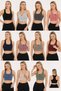 Women's Zippered Sports Bustier with Cross Back Support Fitness Yoga Pilates Crop Top - 3