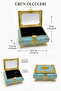 Mirrored Jewelry Box Gold Embellished Decorative Jewelry Box with Compartments - 6