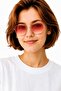 Sunglasses Unisex Pink Glass Gold Frame Uv400
