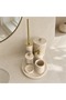 Beige Marble Seven-Piece Bathroom Set with Metal Fittings - 2