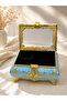 Mirrored Jewelry Box Gold Embellished Decorative Jewelry Box with Compartments - 3