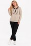 Women's Beige Patterned Collar Detailed Buttoned Knitwear Cardigan Stylish Long Sleeve Knitted Cardigan - 6