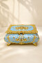 Mirrored Jewelry Box Gold Embellished Decorative Jewelry Box with Compartments
