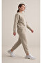 Women's Three Thread Crew Neck Top and Bottom Cotton Puff Fabric Tracksuit Set - 2