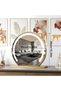 Large Vanity Makeup Mirror with Light, 50x50cm Round LED Vanity Mirror, Rechargeable & Plug-in, 3 Color Lighting, 360° Rotation, Touch Control Makeup Mirror for Desktop (gold) - 7