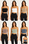 Women's Thin Strap Ribbed Crop Bustier Seamless Stretchy Casual Sports Tank Top - 3