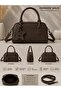 Women's Star Decorated Faux Leather Single Compartment Baguette Hand and Shoulder Bag - 2