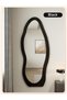 160x60CM Wavy Floor Mirror Full Length Mirror, Large Floor Mirrors with Stand Wooden Floor Mirror Leaning/Hanging Full Body Mirror for Bedroom Living Room (Irregular-Black, 160x60cm (63x24")) - 7