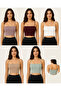 Women's Sports Bustier Thin Straps Ribbed Crop Bustier Flexible Seamless Casual Tank Top - 5