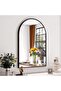 24"x36" Arch Bathroom Mirror, Wall Mounted Mirror, Black Vanity Wall Mirror w/Metal Frame for Bedroom, Entryway, Living Room (Black, 60x90cm) - 3