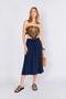 Women's Navy Blue 8155 Waist Gathered Long Skirt - 2
