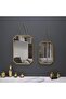 Square wrought iron frame wall mirror for bathroom, entryway, bedroom and living room. Metal Hanging Ring Mirror For Dressing Table, Wall Mounted Mirror - 3