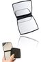 Elegant Compact Makeup Mirror - 2x Magnification, Square, Ideal for Purses and Travel, Black