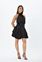 Short Satin Dress with Tie at the Neck - 2