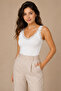 Women's 2-Piece Supported Lace Detailed Thick Strap Cotton Modal Camisole Undershirt White - 2