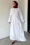 Stone Embellished Hijab Dress with Elastic Waist Belt Detail - 4