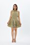 Short Satin Dress with Tie at the Neck