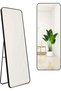 Arch Full Length Mirror, Full Body Standing Mirror, Dressing Mirror, Aluminum Alloy Long Mirrors for Bedroom, Living Room, Beauty Shop (160 * 50cm) (Black1)