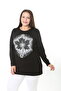 Printed Stone-Embellished Lycra Viscose Plus Size Tunic - 4