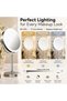 Lighted Makeup Mirror, 8" Rechargeable Double Sided Magnifying Mirror with 3 Colors, 1x/10x 360° Rotation Touch Screen Vanity Mirror, Brightness Adjustable Magnification Cosmetic Light up Mirror - 2