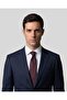 Navy Blue Patterned Slim Claret Red Tie – 7 cm Wide