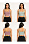 Women's Sports Bustier Thick Straps Square Neck Ribbed Crop Bustier Flexible Casual Athlete Top - 3