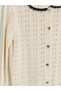 Ecru Peter Pan collar Lace-Like Knit Women's Knitwear Cardigan - 7