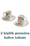 Solaris Premium Porcelain 4 Piece Coffee Cup Set for 2 Persons 90 ml with Gold Sun Pattern - 6