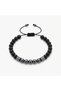 2-Piece Combination Men's Bracelet Set, Black Leather and Natural Stone Detailed Jewelry - 5