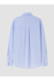 Blue Striped Oversize Women's Shirt with Pockets - 8