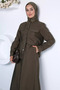 Front Snap Jacket Skirt Hijab Double Set - 4