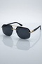 Gold Black Signature Frameless Polarized Glass Men's Sunglasses - 4