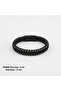 Special Design Black Leather and Rose Gold Color Beaded Men's Bracelet - 4