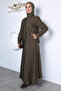 Front Snap Jacket Skirt Hijab Double Set - 2